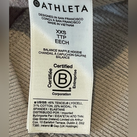 Athleta Balance Waffle Knit Hoodie Sweatshirt, Size XXS, Tinsel Purple, Casual - Picture 7 of 15